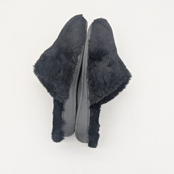 Vionic Women's Black Fuzzy Gemma Mule Slippers 9 - Picture 5 of 7